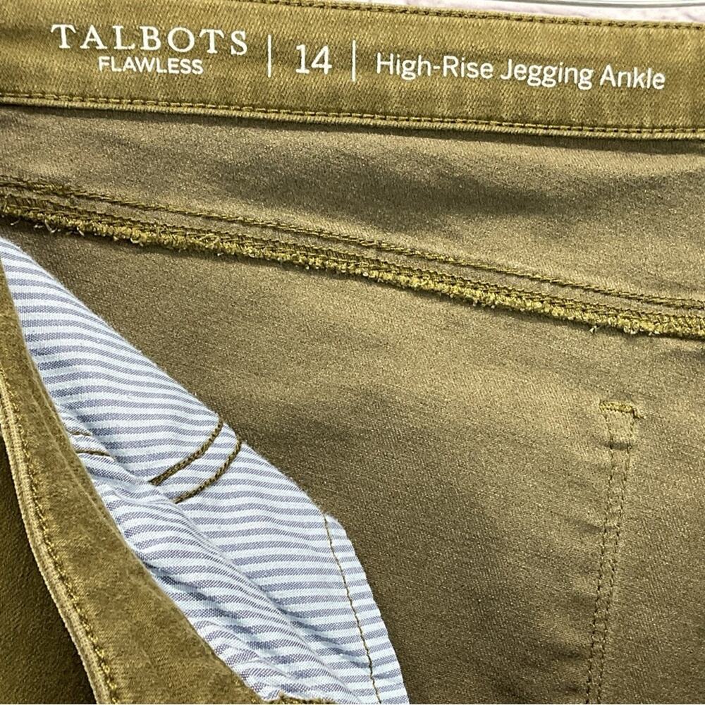 Talbots Flawless High-Rise Jegging Ankle Women's Size 14 Olive Green Skinny - Picture 3 of 9
